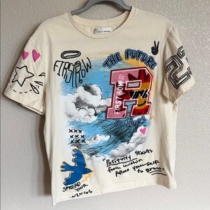 First Row Graphic Tee - Cream